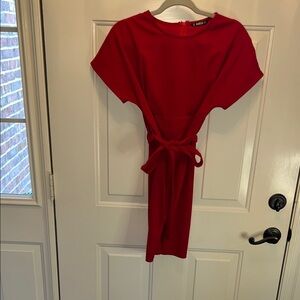 SHEIN Vibrant Red Midi Dress